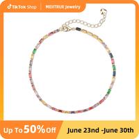 MEIITRUE 14K Gold Plated Waterproof Anklet for Women, Dainty Cubic Zirconia Anklet Bracelet for Beach, Summer Trendy ALL-matc...