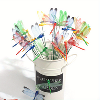 24 Pieces 3D Dragonfly Garden Decor Dragon Fly Garden Stakes Dragonflies Garden Ornaments Patio Decoration Dragonfly Stakes ,...