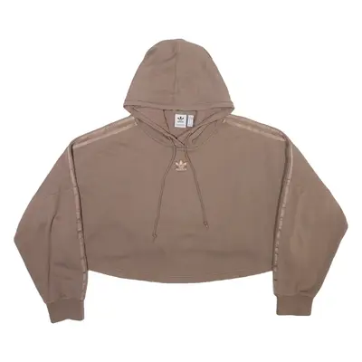 ADIDAS ORIGINALS Cropped Womens Brown Hoodie UK 14