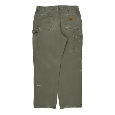 Workwear Carhartt Carpenter Trousers - 34? Waist Khaki Cotton