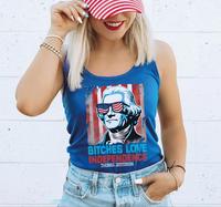 Bitches Love Independence Top Tank Racerback and Crop Tank, 4th of July Top Tank, Independence Day Top Tank, Funny 4th Of Jul...