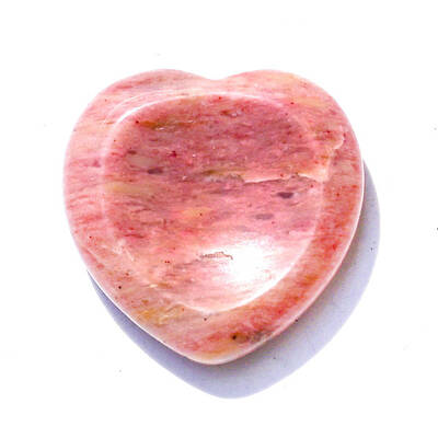 Natural Rhodonite Heart Worry Stone for Reiki Balancing
