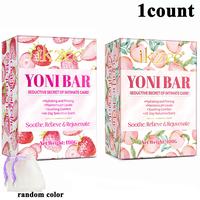 Strawberry & Peach Flavor Yoni Bar Soap, 1 Box PH Balanced Soothes Dry Skin Gentle Care Soap with Foaming Net, Body Wash & So...