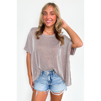 Beatryx Two Tone Rib Knit Oversized Top - BACK IN STOCK