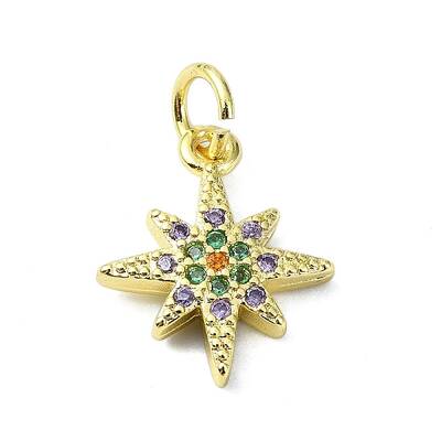 Brass Micro Pave Colorful Cubic Zirconia Pendants