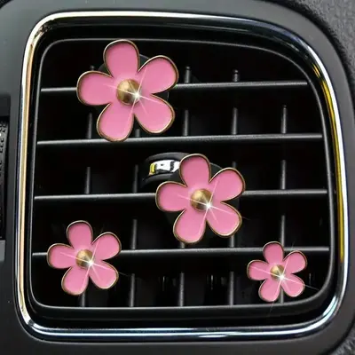 Small Daisy Flower Shaped Car Air Outlet Perfume Decorative Clip, 1 Set Daisy Flower Air Freshener Clip, Universal Car Air Ou...