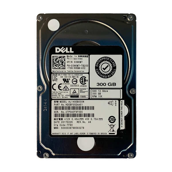3NKW7 Dell 300GB 12Gb/s SAS 10000 2.5-Inch Hard Drive