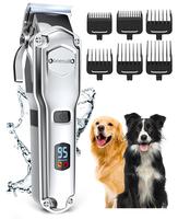 oneisall Dog Clippers for Grooming for Thick Heavy Coats/Low Noise Rechargeable Waterproof Cordless Pet Shaver with Stainless...