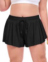 COOTRY Plus Size Flowy Athletic Shorts for Women 2 in 1 High Waist Butterfly Shorts Workout Running Tennis Skirt Summer