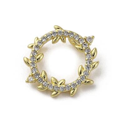 Brass Micro Pave Cubic Zirconia Charms