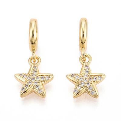 Brass Micro Pave Cubic Zirconia Pendants