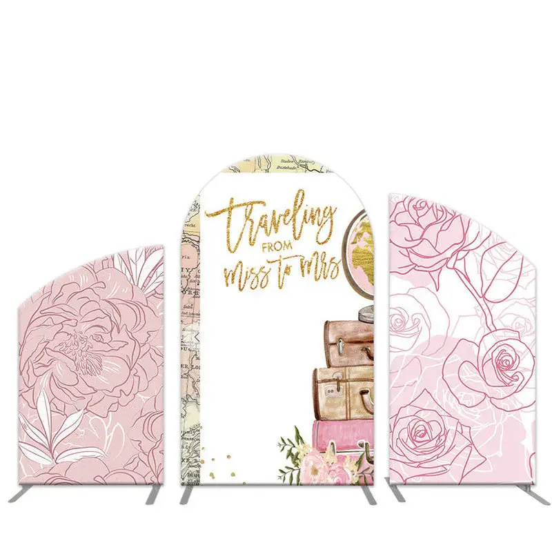 Aperturee Gorgeous Pink Floral Arch Backdrop Kit For Wedding | Circle Arch Backdrop Diy | Round Arch Backdrop Cover | Custom ...