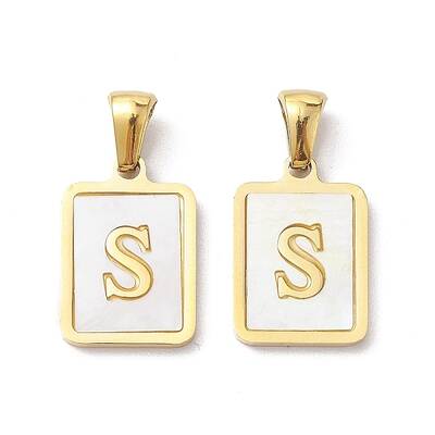 Ion Plating(IP) 304 Stainless Steel Pave Shell Pendants