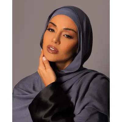Premium Modal Hijab with matching under cap set – Ash Slate