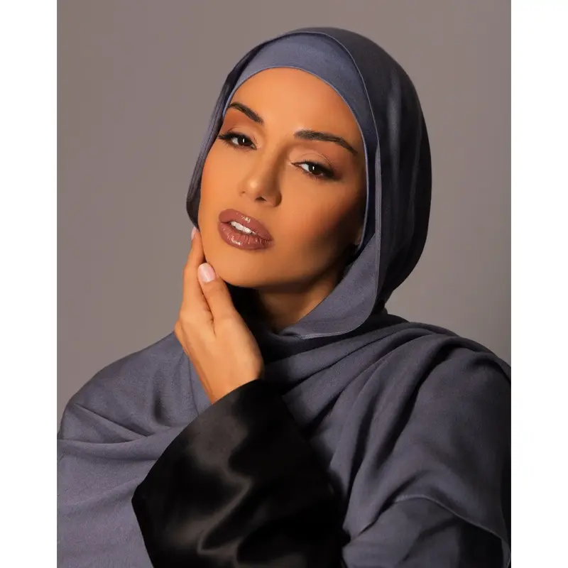 Premium Modal Hijab  with matching under cap set – Ash Slate