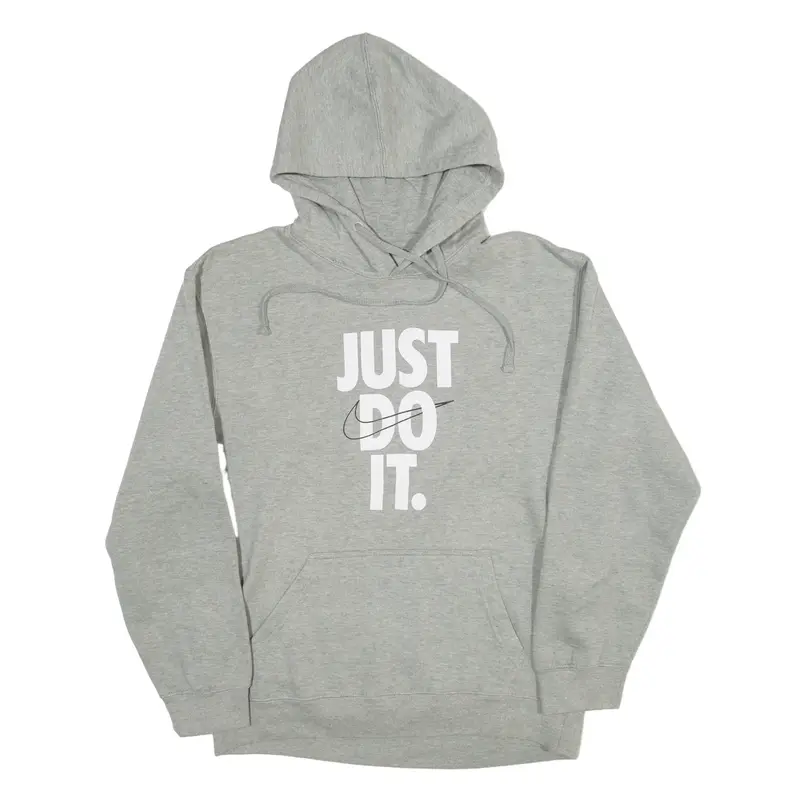 NIKE Just do it Hoodie Grey Pullover Mens M