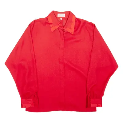 DANILLA Plain Shirt Red Long Sleeve Womens S