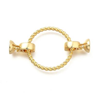Flat Round Rack Plating Brass Fold Over Clasps