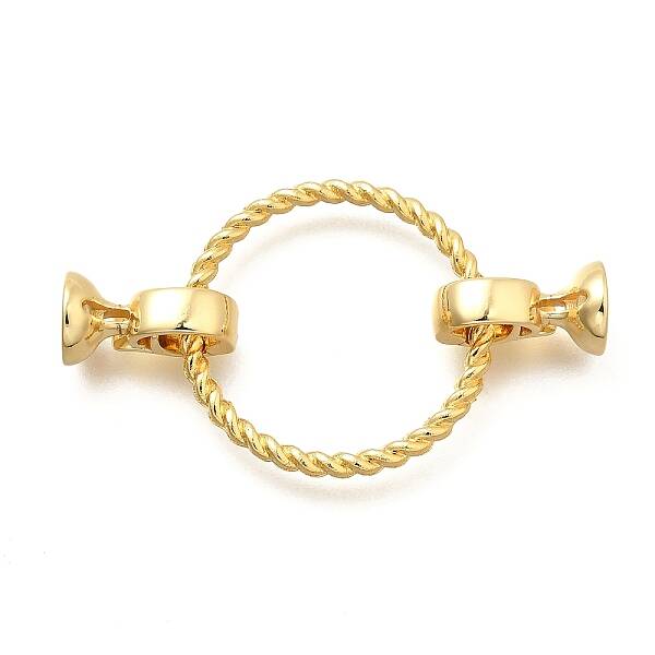 Flat Round Rack Plating Brass Fold Over Clasps
