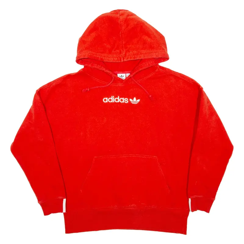 ADIDAS Womens Red Hoodie UK 10