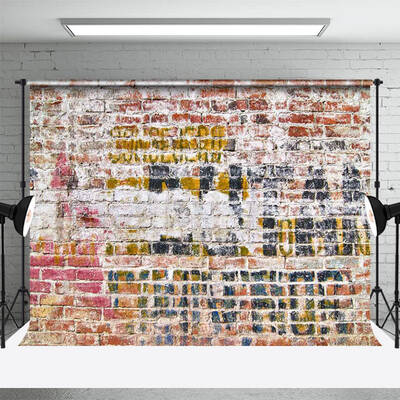 Vintage Graffiti Brick Wall Photography Backdrop - Aperturee