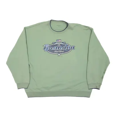 CROFT AND BARROW GRANDPA USA Sweatshirt Green 90s Mens XL