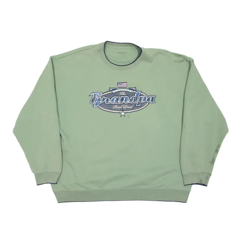 CROFT AND BARROW GRANDPA USA Sweatshirt Green 90s Mens XL