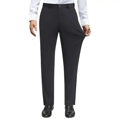 ELENCOCO Stretch Dress Pants No Iron Golf Pants Expandable Waist Flat Front Business Casual Pants Menswear Trouser Underwear ...