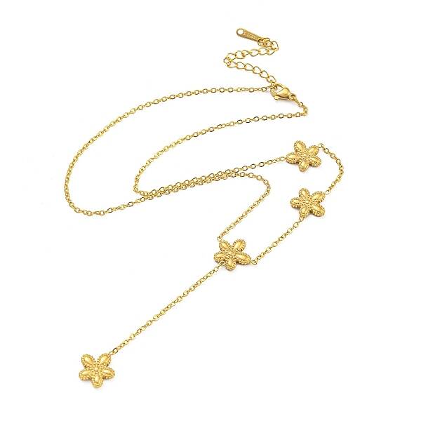 Brass Flower Tassel Pendant Necklaces