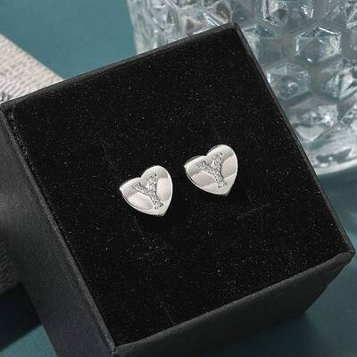 Rack Plating Brass Micro Pave Clear Cubic Zirconia Stud Earrings