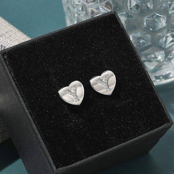Rack Plating Brass Micro Pave Clear Cubic Zirconia Stud Earrings