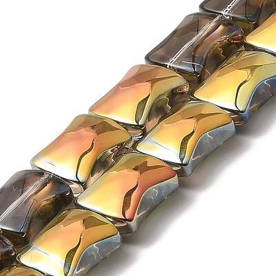 Transparent Electroplate Glass Beads Strands