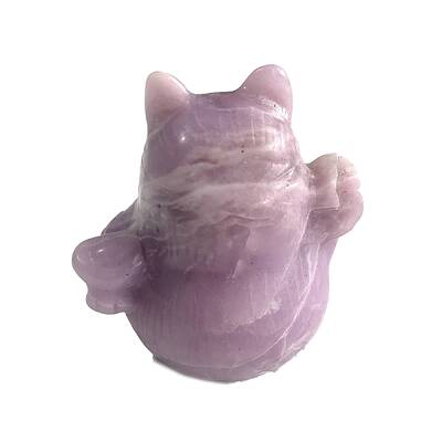 Natural Lepidolit Carved Healing Lucky Cat Figurines