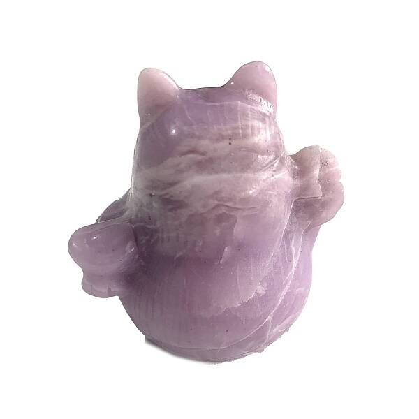 Natural Lepidolit Carved Healing Lucky Cat Figurines
