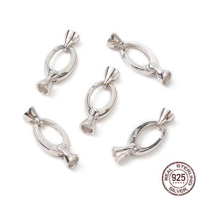Anti-Tarnish Rhodium Plated 925 Sterling Silver Key Clasps