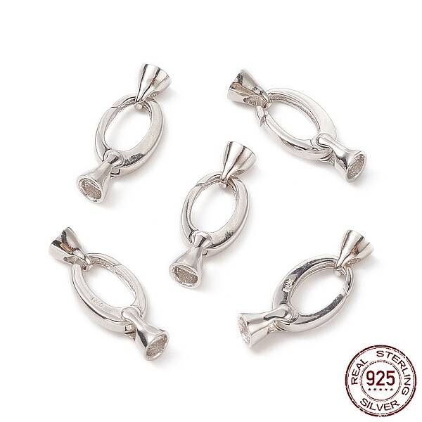 Anti-Tarnish Rhodium Plated 925 Sterling Silver Key Clasps