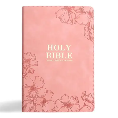 KJV Holy Bible, Giant Print with Cross-References, Soft Pink LeatherTouch with Floral Cover Design, Thumb Index,, King James ...