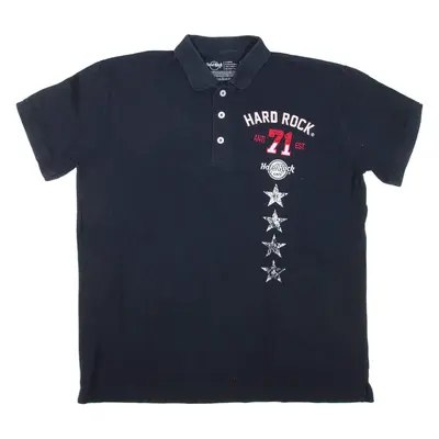 HARD ROCK CAFE Munich Mens Polo Shirt Blue XL