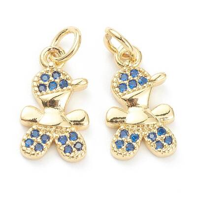 Brass Micro Pave Cubic Zirconia Pendants