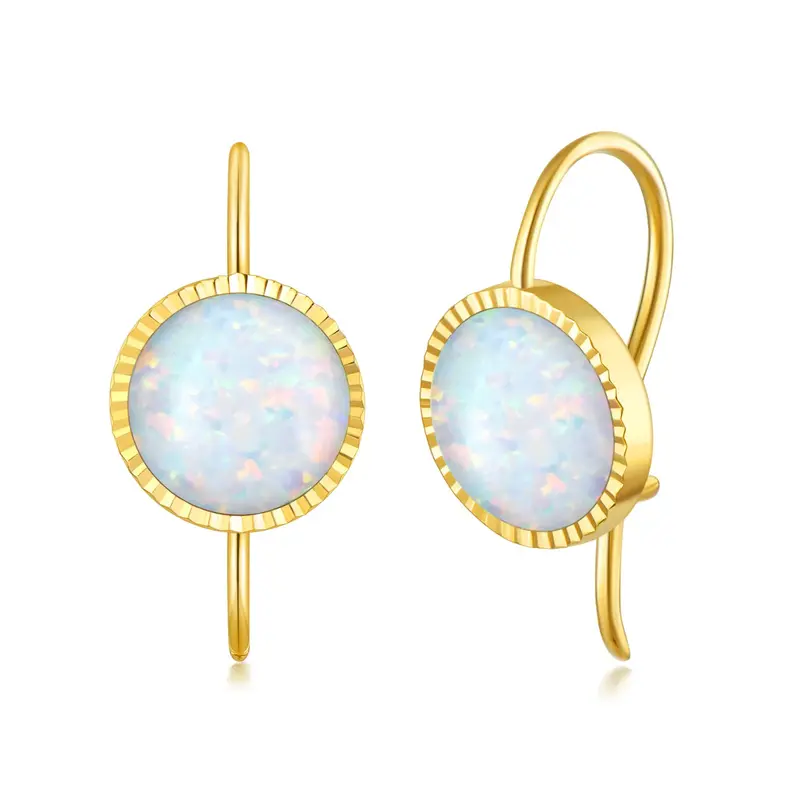 14K Gold Opal Stud Earrings