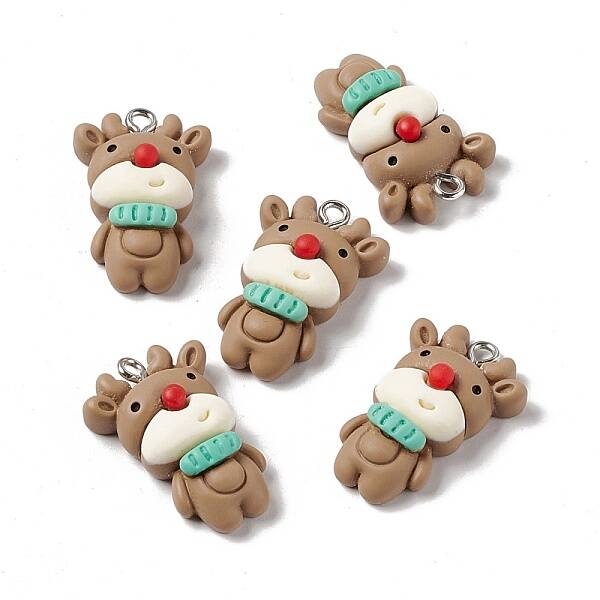 Christmas Theme Opaque Resin Pendants