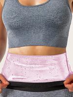 Women's Solid Basic Stretchy Waist Trainer, Minimalist Comfort Tummy Control Faja Sauna Sweat Belt For Fitness Gym Workout ...