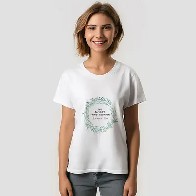 Family Reunion Watercolor Wreath Greenery T-Shirt