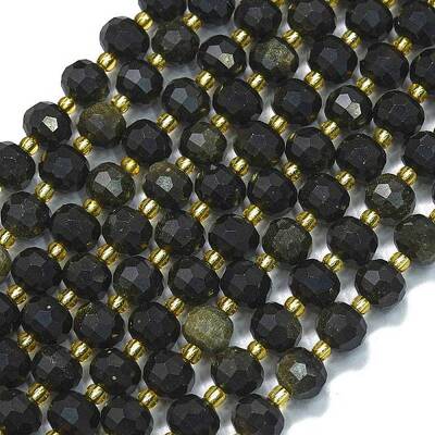 Natural Golden Sheen Obsidian Beads Strands
