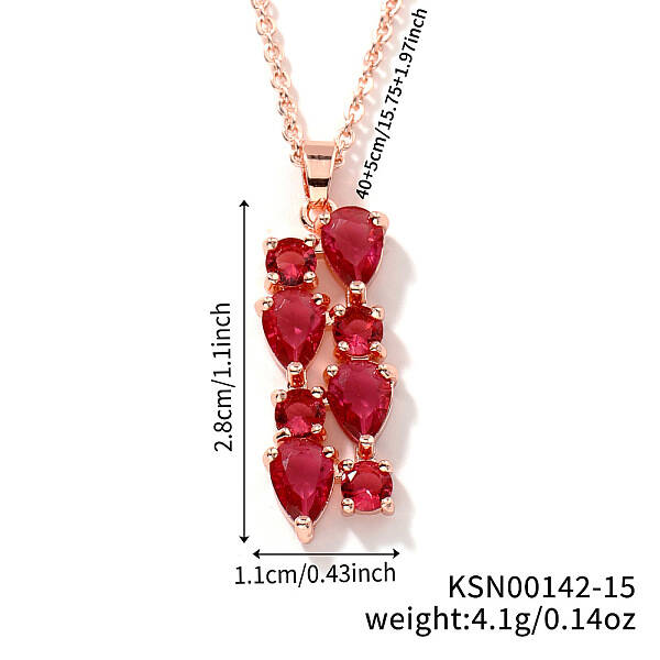 Brass Cubic Zirconia Long Tassel Pendant Necklaces for Fashionable Statement Style
