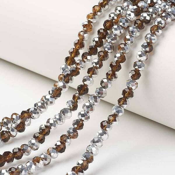 Electroplate Transparent Glass Beads Strands