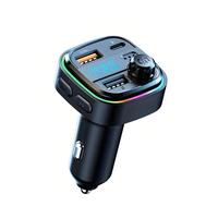 FM Transmitter Car Bluetooth Audio Receiver Adapter with Wireless Radio Music Function, featuring Dual USB and Type-C Pd Char...