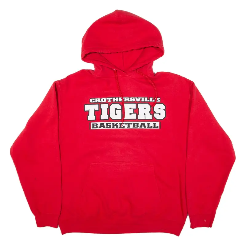 PORT & COMPANY Crothersville Tigers Basketball Mens Red Hoodie USA L