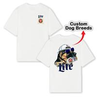Miller Lite Hunting German Shephered Dog 2-Sided T-shirt, Miller Lite T-Shirt Full Color For Men and Women, Unisex Outdoors F...