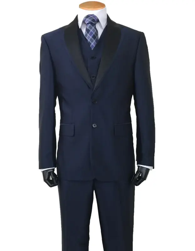 Mens Navy Blue Wedding Tuxedo - Dark Blue Tuxedo Suit